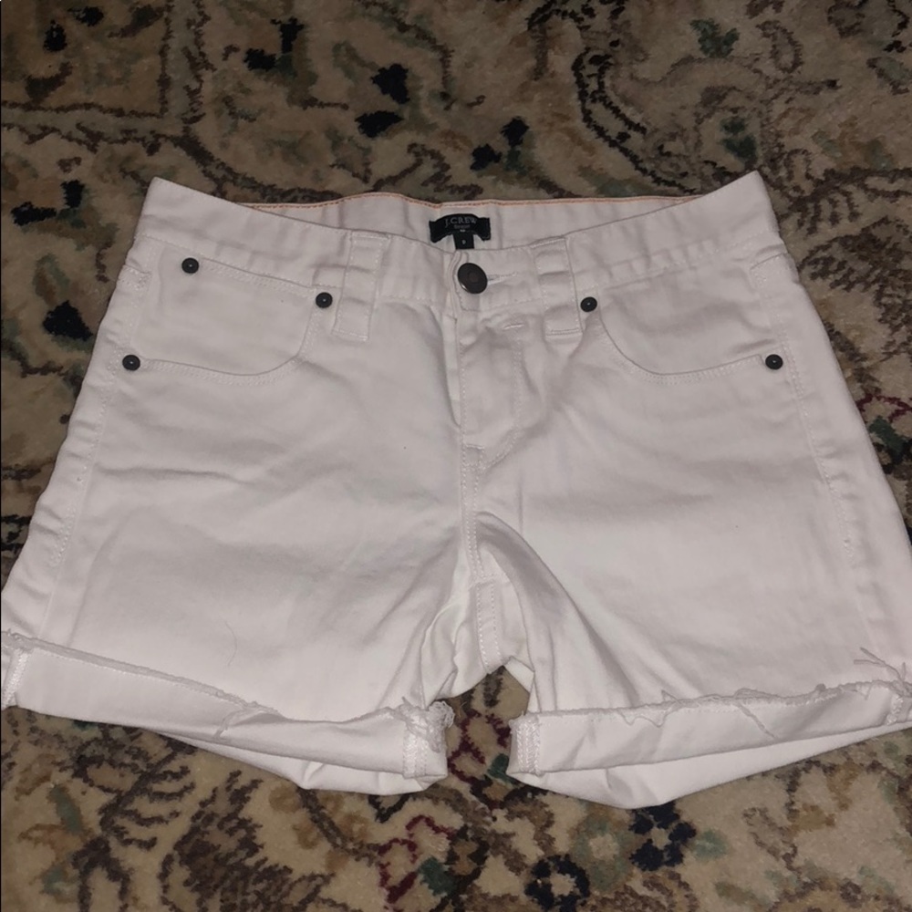 J Crew White denim stretch shorts